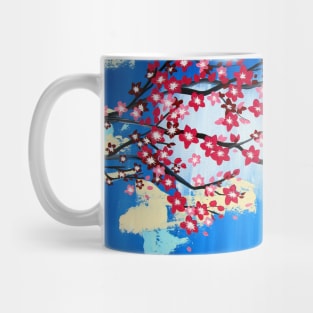 Blue, flowers and butterflies Mug